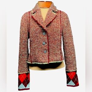 Gilles Dufour Paris, Wool Cashmere blend Cropped Tweed Jacket